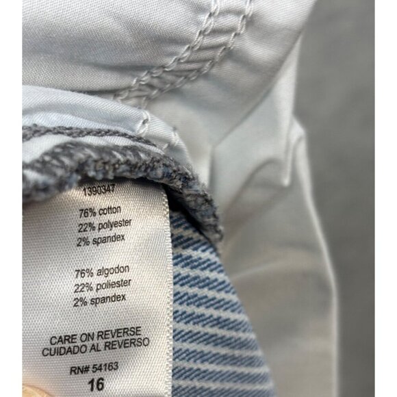 Calvin Klein Jeans Womens Shorts Sz 16 Roll Cuff Denim Stripe Blue High‎ Rise - Picture 6 of 7